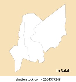 Hochwertige Karte von In Salah ist eine Provinz Algerien, mit Grenzen der Bezirke
