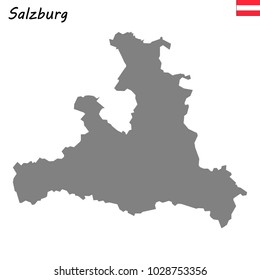 High Quality map of Salzburg is a state of Austria
