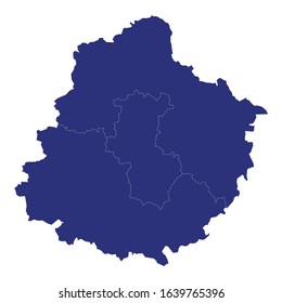 High Quality map of Sarthe is a department of France, with borders of the arrondissement