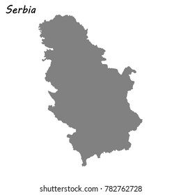 High quality map of Serbia