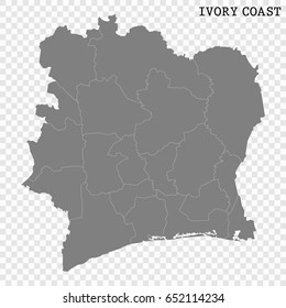 High quality map of Serbia with borders of the regions or counties