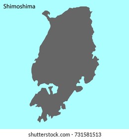 High quality map of Shimoshima is the island of Japan