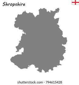 High Quality map of Shropshire is a ceremonial county of England