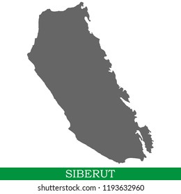 High quality map of Siberut is the island of Indonesia