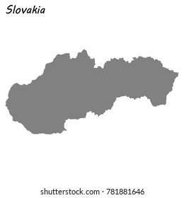 High quality map of Slovakia