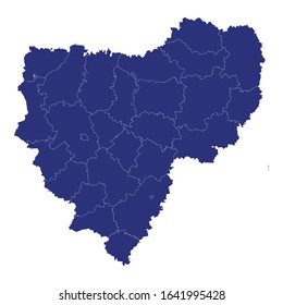 High Quality map of Smolensk Oblast is a region of Russia with borders of the districts