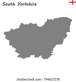 High Quality map of South Yorkshire is a ceremonial county of England