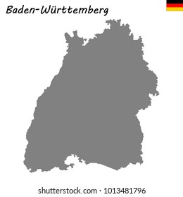 High Quality map of Baden-Württemberg is a state of Germany