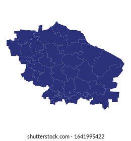 High Quality map of Stavropol Krai is a region of Russia with borders of the districts
