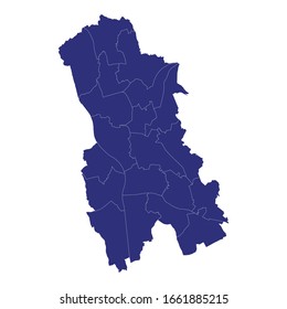 High Quality map of Stoke-on-Trent is a city of England, with borders of the wards