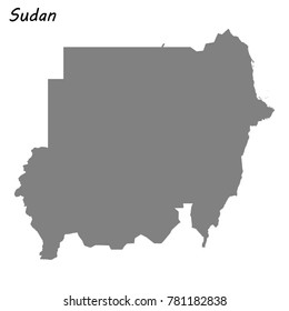 High quality map of Sudan