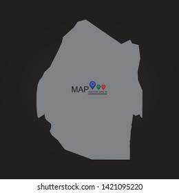 High quality map of Swaziland with borders of the regions or counties. - Vector
