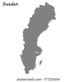 High quality map of Sweden