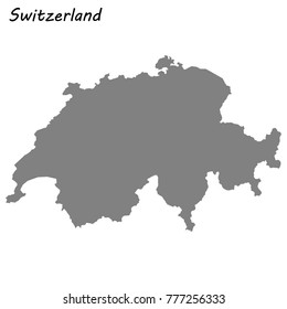 High quality map of Switzerland