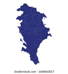 Hochwertige Karte von Syrakus ist eine Provinz von Italien, mit Grenzen der Gemeinden