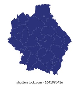 High Quality map of Tambov Oblast is a region of Russia with borders of the districts