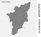 High Quality map of Tamil Nadu is a state of India, with borders of the districts