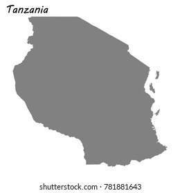 High quality map of Tanzania