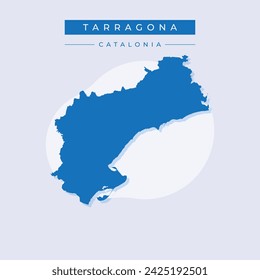 High Quality map of Tarragona is a province of Spain, with borders of the municipalities