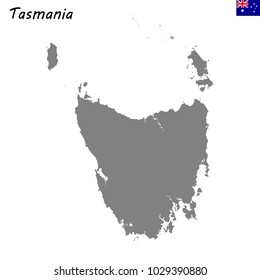 High Quality map of Tasmania is a state of Australia