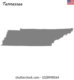High Quality map of Tennessee is a state of United States
