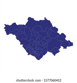 High Quality map of Tlaxcala is a state of Mexico, with borders of the municipalities