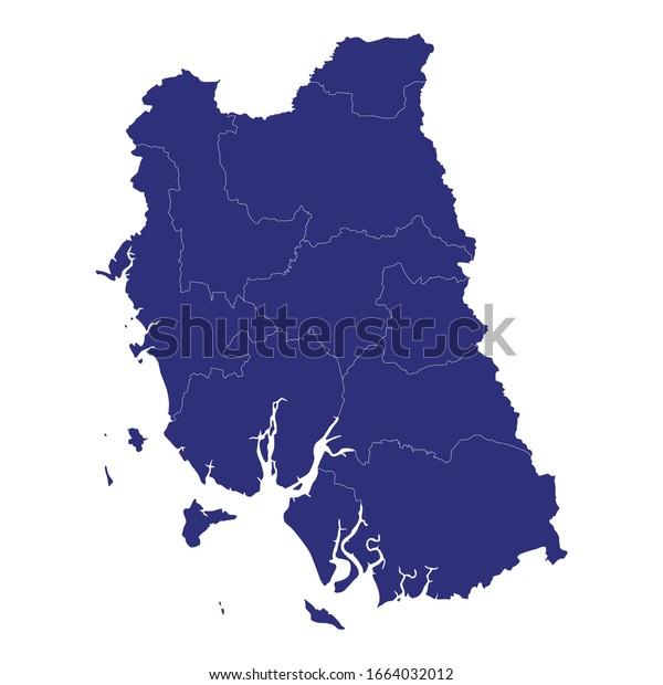 High Quality Map Trang Province Thailand Stock Vector Royalty Free