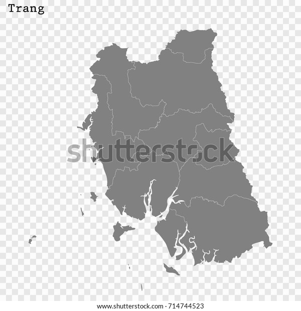 High Quality Map Trang Province Thailand Stock Vector Royalty Free