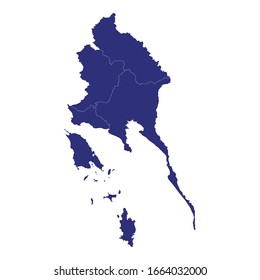 Hochwertige Karte von Trat ist eine thailändische Provinz, mit Grenzen der Bezirke