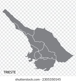 Mapa en blanco de Nigeria. Mapa de alta calidad República Federal de Nigeria con provincias sobre fondo transparente para el diseño de tu sitio web, logotipo, aplicación, interfaz de usuario. África. Vector de material.  EPS10. 