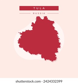 High Quality map of Tula Oblast is a region of Russia with borders of the districts