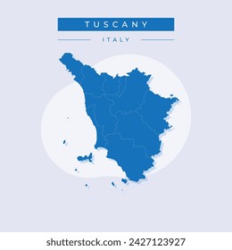 High Quality map of Tuscany is a region of Italy, with borders of the provinces