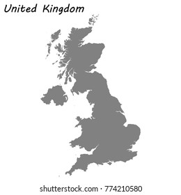 High quality map of United Kingdom