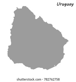 High quality map of Uruguay