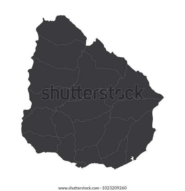 High Quality Map Uruguay Borders Regions Stock Vector (Royalty Free ...