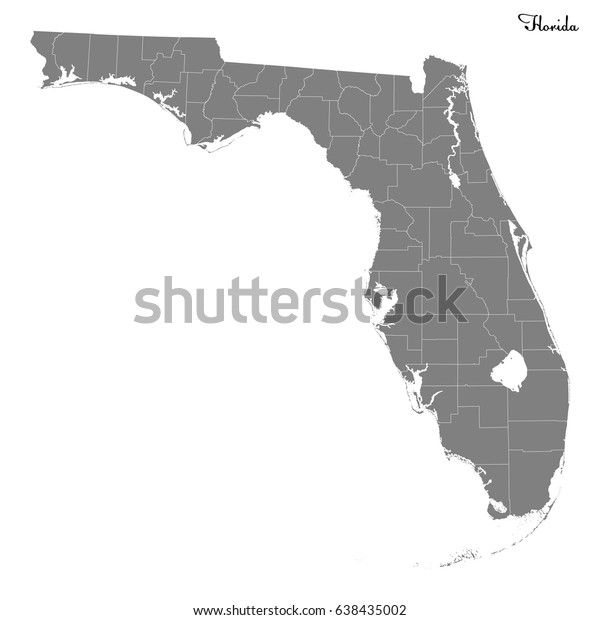 High Quality Map Us State Florida Stock Vector (Royalty Free) 638435002