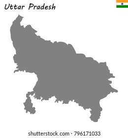 High Quality map of Uttar Pradesh is a state of India