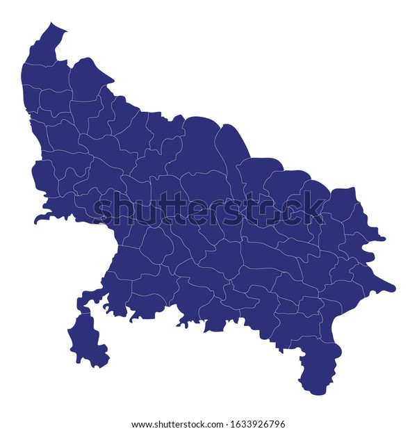 High Quality Map Uttar Pradesh State Stock Vector (Royalty Free ...