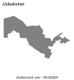 High quality map of Uzbekistan