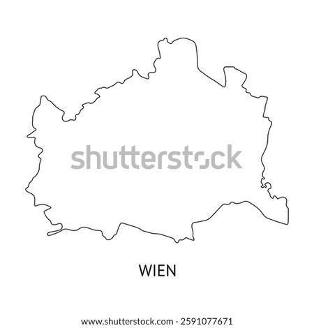 High Quality map of Vienna is a city Austria, with borders. Map of Vienna for your web site design, app, UI. EPS10.