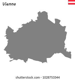 High Quality map of Vienna is a state of Austria