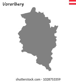 High Quality map of Vorarlberg is a state of Austria