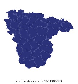 High Quality map of Voronezh Oblast is a region of Russia with borders of the districts