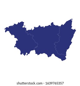 High Quality map of Vosges is a department of France, with borders of the arrondissement