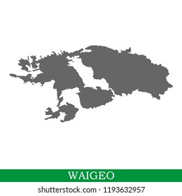 High quality map of Waigeo is the island of Indonesia