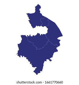 Mapa de alta calidad de Warwickshire es un condado ceremonial de Inglaterra, con fronteras de los condados
