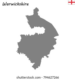 High Quality map of Warwickshire is a ceremonial county of England