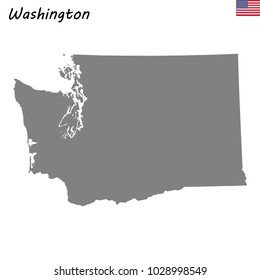 High Quality map of Washington is a state of United States