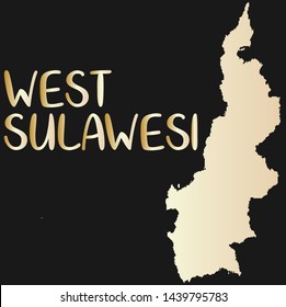 High Quality map of west sulawesi is a province of Indonesia