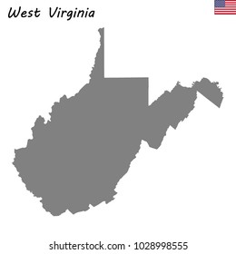 High Quality map of West Virginia is a state of United States